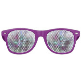 ファンタジーカラフル抽象芸術モダンフラクタル花 レトロサングラス (正面)