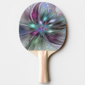 ファンタジーカラフル抽象芸術モダンフラクタル花 卓球ラケット (裏面)