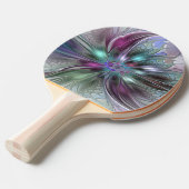 ファンタジーカラフル抽象芸術モダンフラクタル花 卓球ラケット (正面アングル)