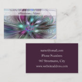 ファンタジーカラフル抽象芸術モダンフラクタル花 名刺 (正面/裏面)