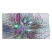 ファンタジーカラフル抽象芸術モダンフラクタル花 枕カバー (裏面)