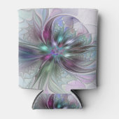 ファンタジーカラフル抽象芸術モダンフラクタル花 缶クーラー (正面)