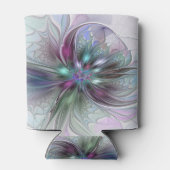 ファンタジーカラフル抽象芸術モダンフラクタル花 缶クーラー (裏面)