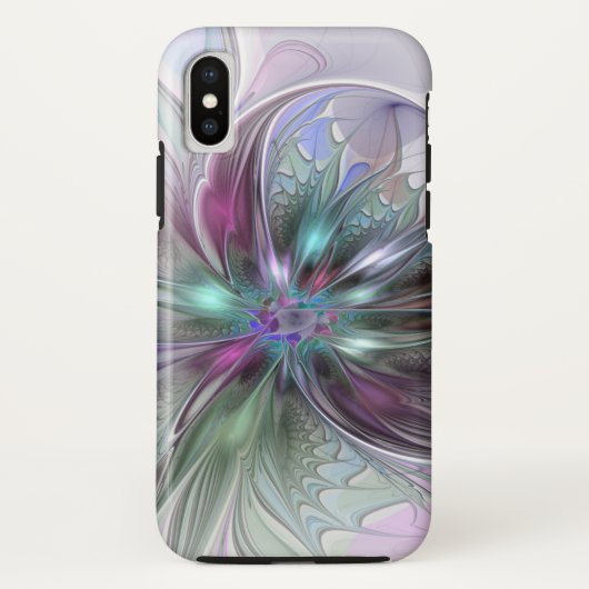 ファンタジーカラフル抽象芸術モダンフラクタル花 Case-Mate iPhoneケース (裏面)