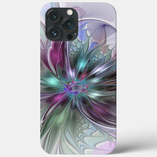 ファンタジーカラフル抽象芸術モダンフラクタル花 Case-Mate iPhoneケース (裏面)