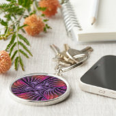 ファンタジーカラフル抽象芸術紫のフラクタルアート キーホルダー (側面)