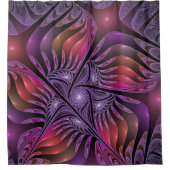 ファンタジーカラフル抽象芸術紫トリップ（幻覚体験）のようなフラクタル シャワーカーテン (正面)