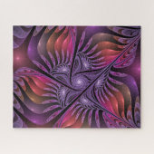 ファンタジーカラフル抽象芸術紫トリップ（幻覚体験）のようなフラクタル ジグソーパズル (横)