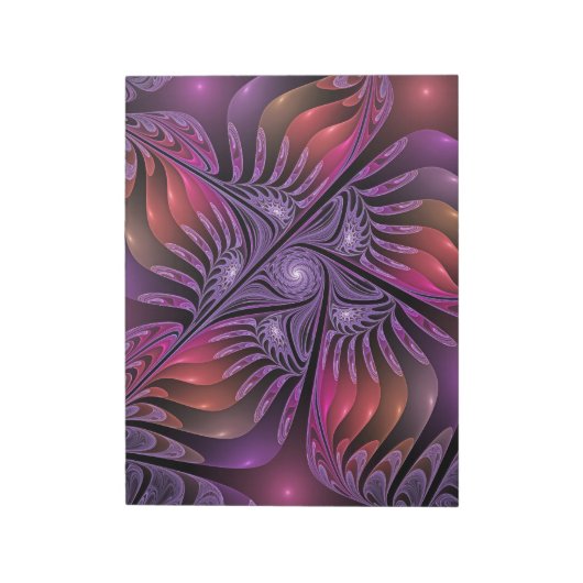 ファンタジーカラフル抽象芸術紫トリップ(幻覚体験)のようなフラクタル ノートパッド (回転)