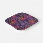 ファンタジーカラフル抽象芸術紫トリップ（幻覚体験）のようなフラクタル ペーパープレート (傾斜あり)