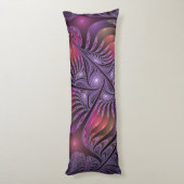 ファンタジーカラフル抽象芸術紫トリップ（幻覚体験）のようなフラクタル ボディピロー (裏面 (縦))