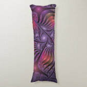 ファンタジーカラフル抽象芸術紫トリップ（幻覚体験）のようなフラクタル ボディピロー (正面縦)