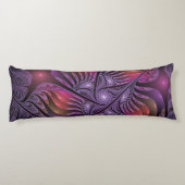 ファンタジーカラフル抽象芸術紫トリップ（幻覚体験）のようなフラクタル ボディピロー (裏面)