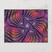 ファンタジーカラフル抽象芸術紫トリップ(幻覚体験)のようなフラクタル ポストカード (正面)