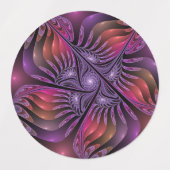 ファンタジーカラフル抽象芸術紫トリップ（幻覚体験）のようなフラクタル ラベル (デザイン1)