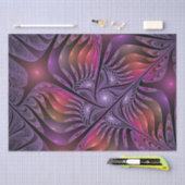 ファンタジーカラフル抽象芸術紫トリップ（幻覚体験）のようなフラクタル 薄葉紙 (クラフト)