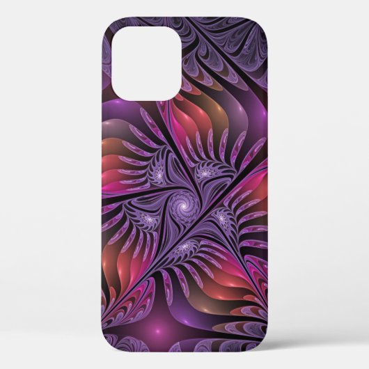 ファンタジーカラフル抽象芸術紫トリップ(幻覚体験)のようなフラクタル Case-Mate iPhoneケース (裏面)