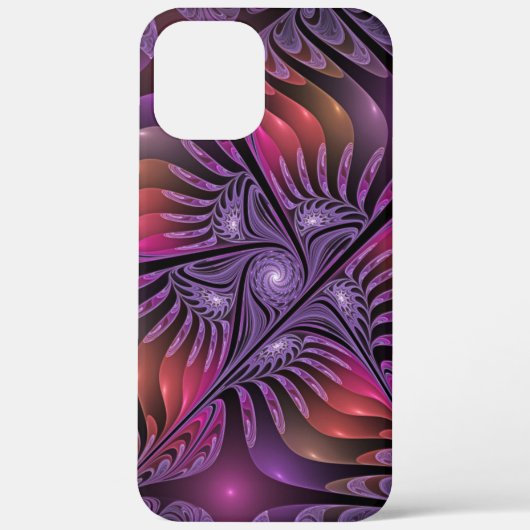 ファンタジーカラフル抽象芸術紫トリップ(幻覚体験)のようなフラクタル Case-Mate iPhoneケース (裏面)