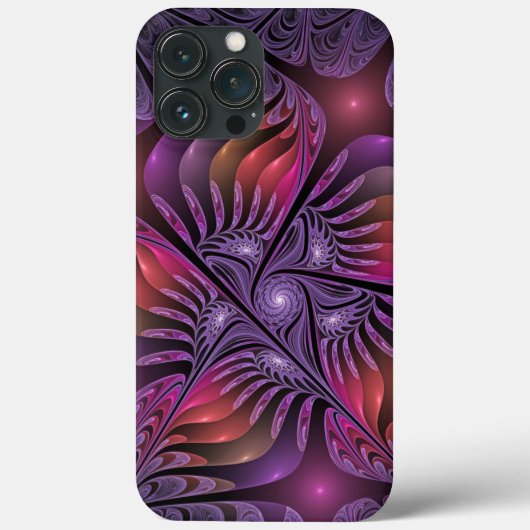 ファンタジーカラフル抽象芸術紫トリップ(幻覚体験)のようなフラクタル Case-Mate iPhoneケース (裏面)