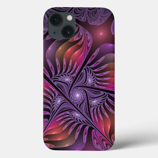ファンタジーカラフル抽象芸術紫トリップ(幻覚体験)のようなフラクタル Case-Mate iPhoneケース (裏面)