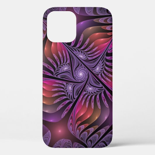 ファンタジーカラフル抽象芸術紫トリップ(幻覚体験)のようなフラクタル Case-Mate iPhoneケース (裏面)