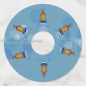 ファンタジーカラフル線（青い円ダッシュ） ワイングラスタグ (正面)