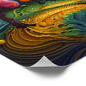 ファンタジーカラフル自然陸地 ポスター (角)