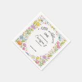 ファンタジーカラーの小さな野の花 1歳の誕生日 スタンダードカクテルナプキン (角)