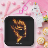 ファンタジーカワイガールフレイムファイヤー ペーパープレート (パーティー)