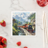 ファンタジーカワイクリムゾンアンティーク列車 スタンダードカクテルナプキン (インサイチュ)