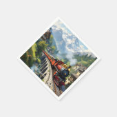 ファンタジーカワイクリムゾンアンティーク列車 スタンダードカクテルナプキン (角)