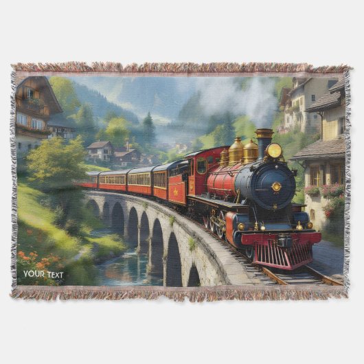 ファンタジーカワイクリムゾンアンティーク列車 スローブランケット (正面)