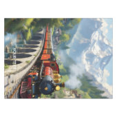ファンタジーカワイクリムゾンアンティーク列車 テーブルクロス (正面(横))