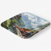 ファンタジーカワイクリムゾンアンティーク列車 ペーパープレート (傾斜あり)