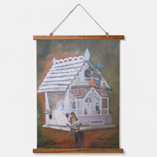 ファンタジーカワセミ 吊り下げ型タペストリー (正面)