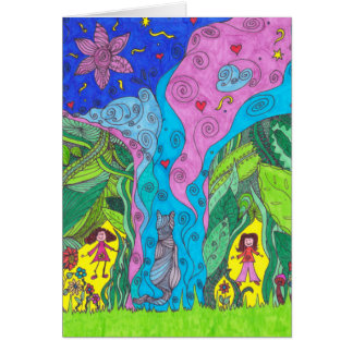 ファンタジーカード-猫および人々