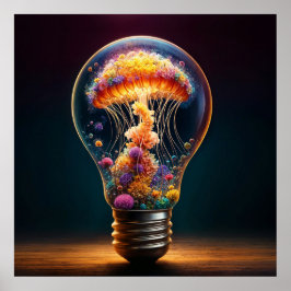 ファンタジーガラス球水中競技発光創造性 ポスター