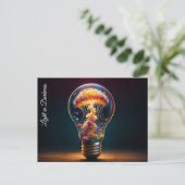 ファンタジーガラス球水中競技発光創造性 ポストカード (スタンド正面)