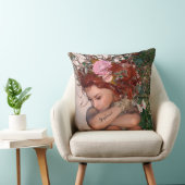 ファンタジーガーデンフェアリーとピンクの花 クッション (椅子)