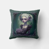 ファンタジーガールかわいいグリーンゴシック枕 クッション (裏面)