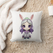 ファンタジーガールウィズバニー耳装飾用クッション クッション (ブランケット)