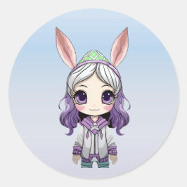 ファンタジーガールBunny Earsスタンプ ラウンドシール