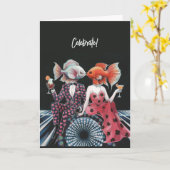 ファンタジーキスをするフィッ祝クハッピーバースデー カード (黄色い花)