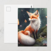 ファンタジーキツネ自然アート ポストカード (正面/裏面)