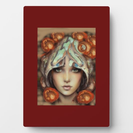 ファンタジーキノコ女性アーティストデザイン画アート フォトプラーク (正面)