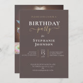 ファンタジーキャッスルドラゴン&ユニコーン誕生日 招待状 (正面/裏面)