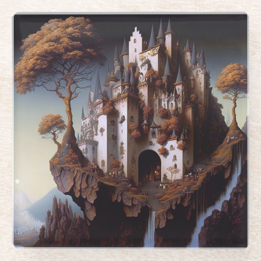 ファンタジーキャッスルファンタジーアートガラスコースター ガラスコースター (正面)