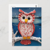 ファンタジーキャンディーケーンフクロウ腐食性樺の木の木 ポストカード (正面/裏面)