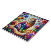 ファンタジーキュートなガラスケートキャット タイル (側面)