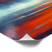 ファンタジーキュートなサンセット空手戦闘機 ポスター (コーナー)